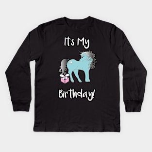 It's My Birthday Unicorn Kids Long Sleeve T-Shirt